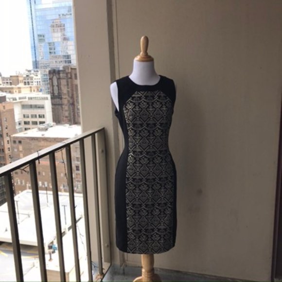 Antonio Melani Black Geometric Pattern Shift Dress - Picture 4 of 13